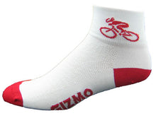Load image into Gallery viewer, GIZMO Socks - Bicycle - White/Red
