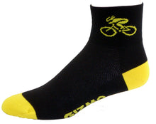 Load image into Gallery viewer, GIZMO Socks - Bicycle - Black/Yellow
