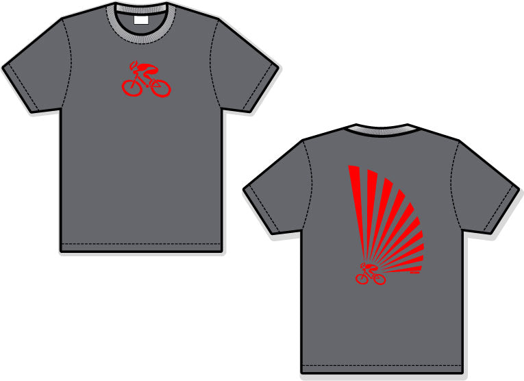 G-Man Apparel Rising Sun Bicycle T-Shirt - Charcoal