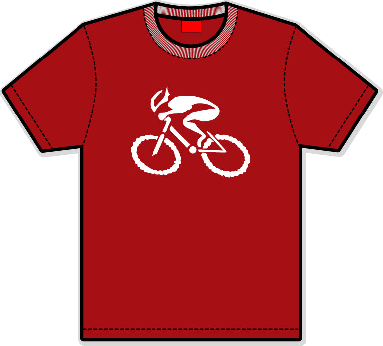 G-Man Apparel Bicycle T-Shirt - Cherry Red
