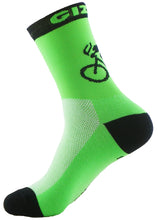 Load image into Gallery viewer, GIZMO Socks - G-Man Bicycle 6&quot; - Neon Green
