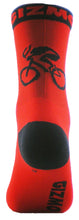 Load image into Gallery viewer, GIZMO Socks - G-Man Bicycle 6&quot; - Red
