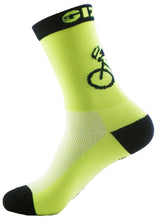 Load image into Gallery viewer, Gizmo Socks - G-Man Bicycle 6&quot; - Neon Yellow
