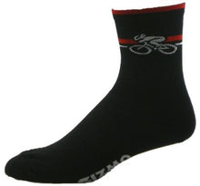 Load image into Gallery viewer, GIZMO Socks - Bicycle 5&quot; - Black/Red
