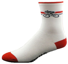 Load image into Gallery viewer, GIZMO Socks - Bicycle 5&quot; - White/Red
