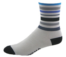 Load image into Gallery viewer, Gizmo Socks - Velo Stripes 6&quot; - White
