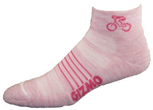 GIZMO Wooly-G Socks w/Cushioned Sole- Bicycle - Pink