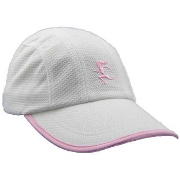 Gizmo Girl Running Hat - White w/Pink Trim